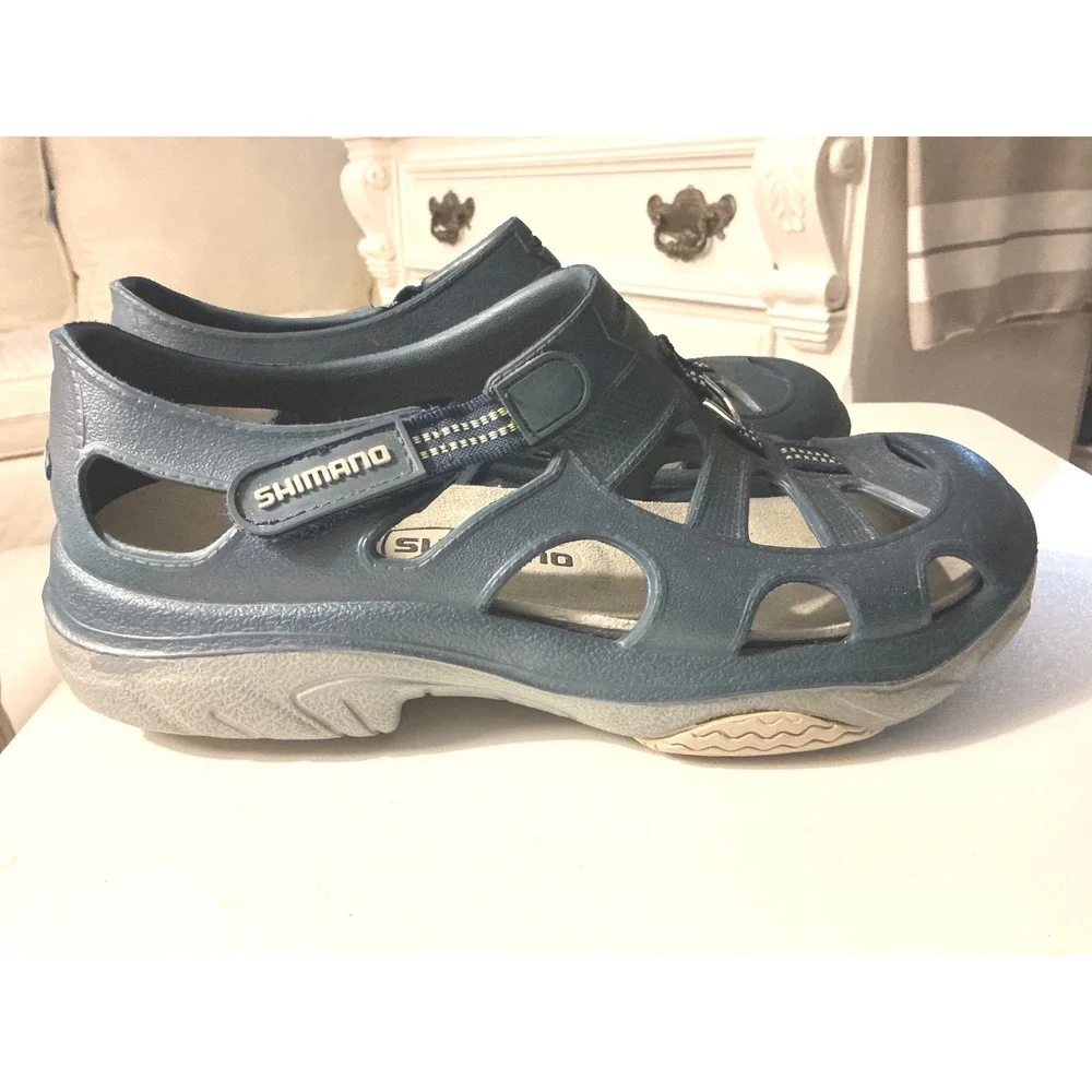 Shimano Evair Marine Shoes Navy Blue Fisherman Water Sandals Women size 9